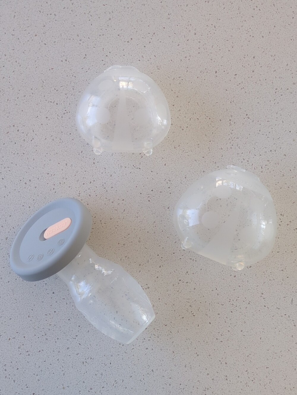 Set Of 3 Haakaa Silicone Milk Collectors - Ladybugs, Gray/Clear